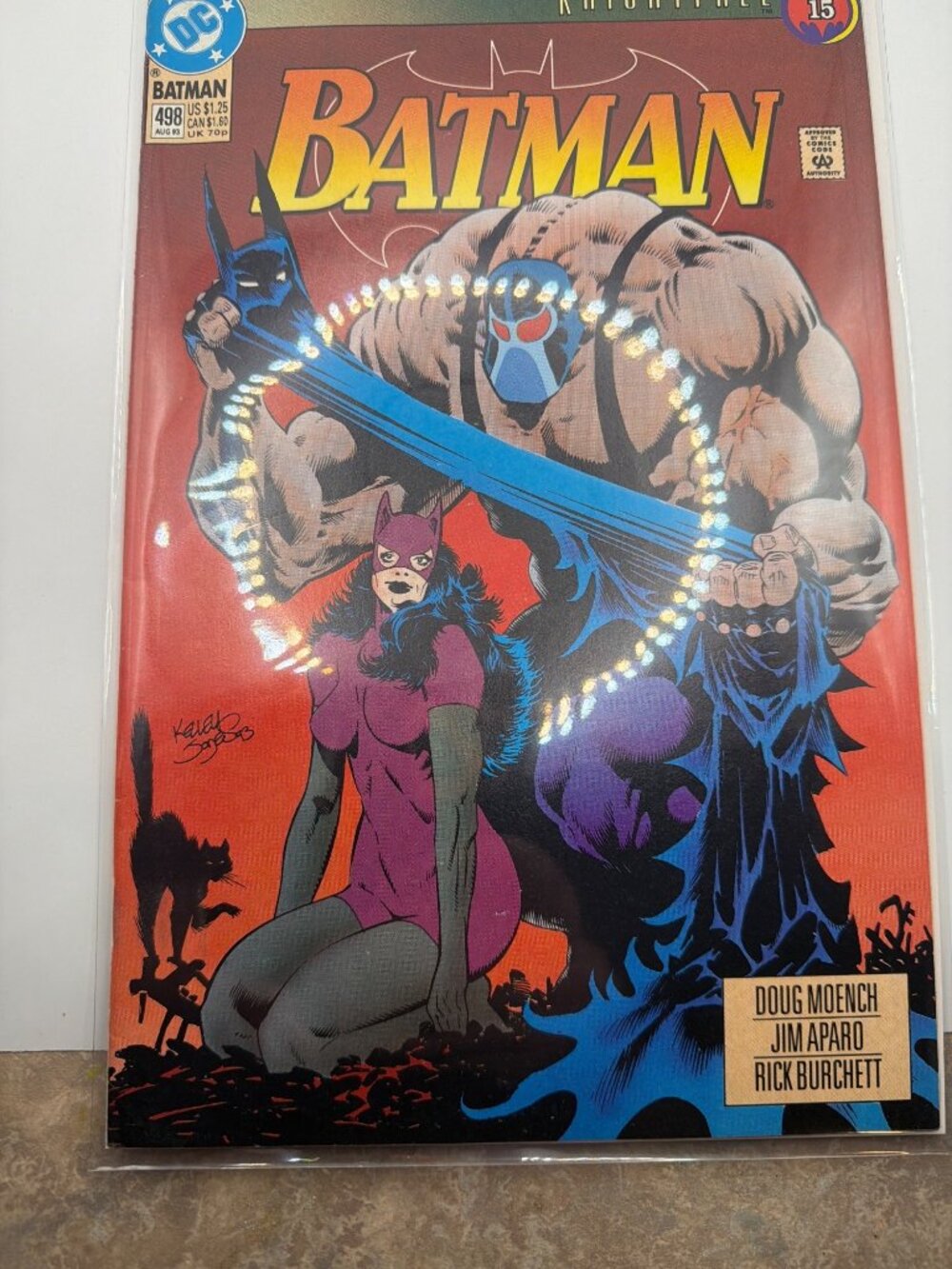 Batman #498 Knightfall Part 15 Signed By Kelley Jones Catwoman Bane DC Comics Au